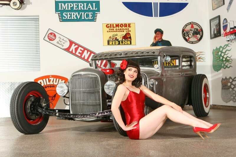 Woman in Red Dress — Retro