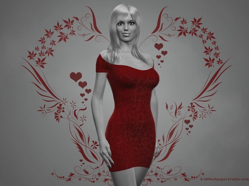Woman in Red Dress — Romantic
