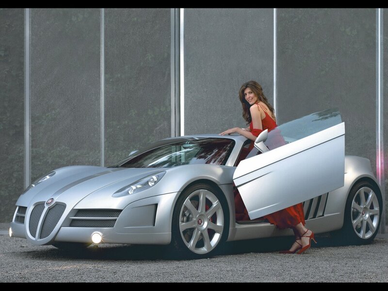 Woman in Red Dress — Silver, Dramatic, Photograph, Silver Car, Open Door