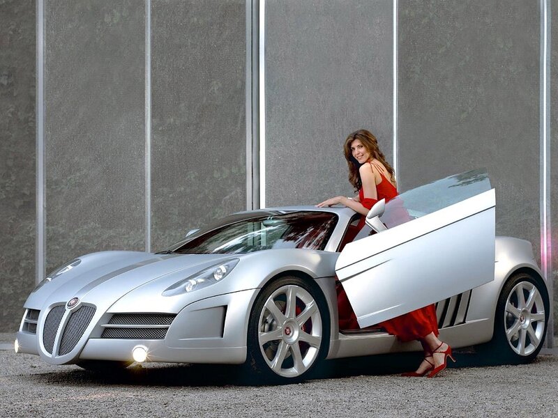 Woman in Red Dress — Silver, Dramatic, Photograph, Silver Car