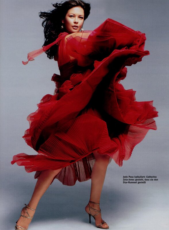 woman in red dress spinning