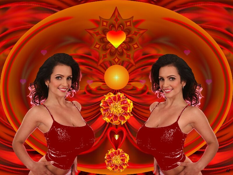 Woman in Red Dress — Vibrant, Digital Art