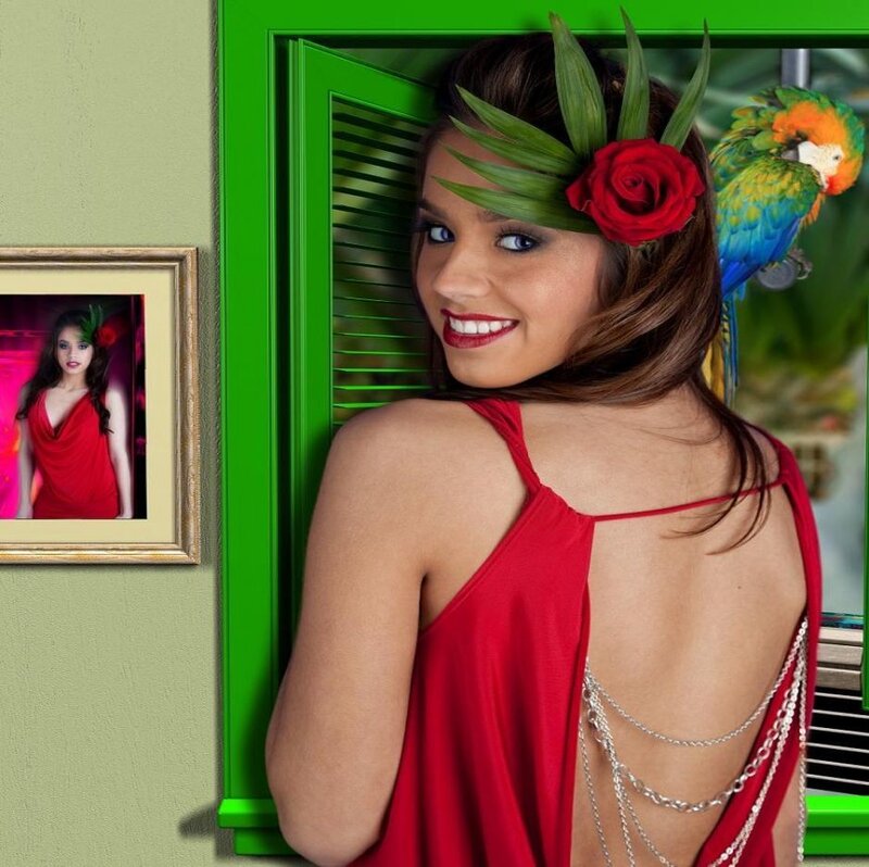 Woman in Red Dress — Vibrant