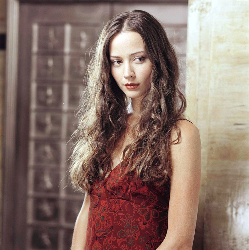 woman in red dress with long hair