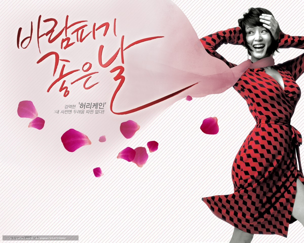 woman in red dress with rose petals