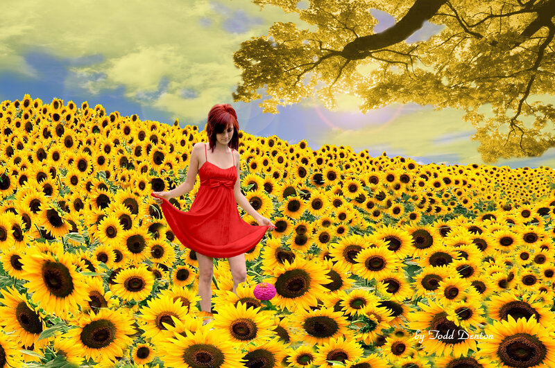 Woman in Red Dress — Yellow