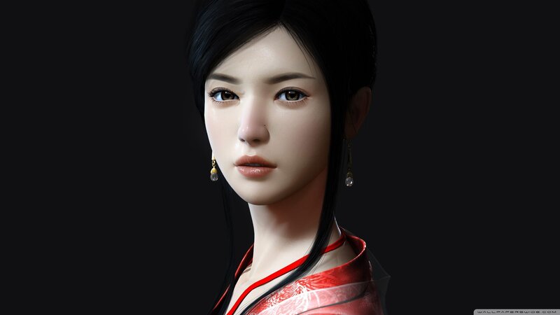 Woman in Red Garment — Black