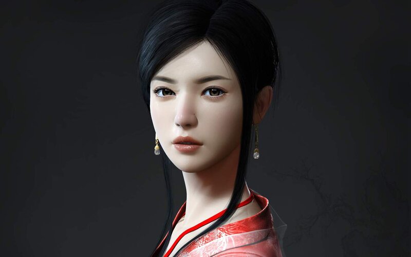 Woman in Red Garment — Serene