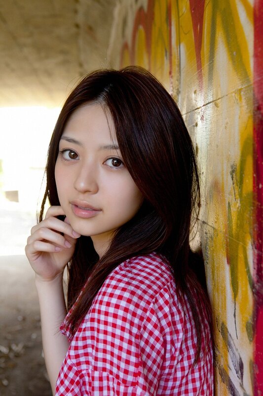woman in red gingham shirt