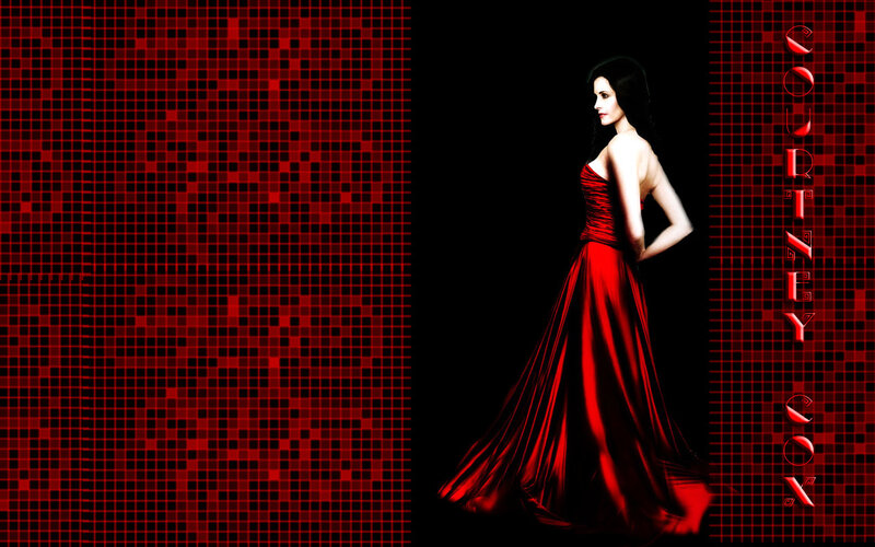 woman in red gown