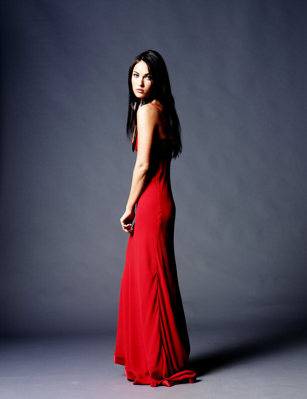 Woman in red gown