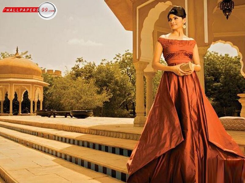 woman in red gown at palace