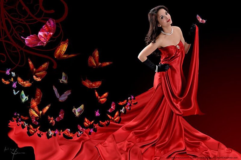 Woman in Red Gown — Dramatic, Digital Art