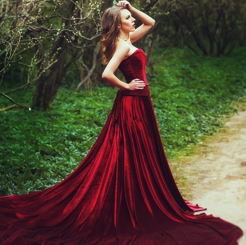 Woman in Red Gown — Dramatic, Spring