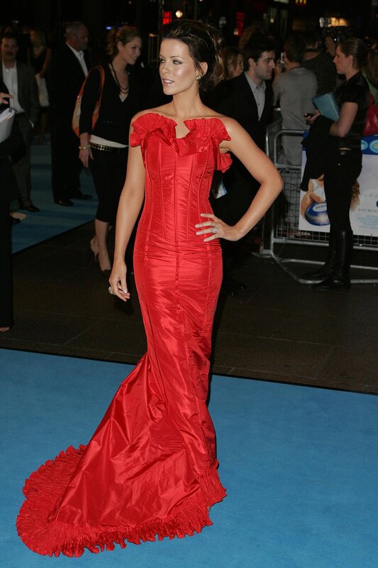 Woman in Red Gown — Formal, Night