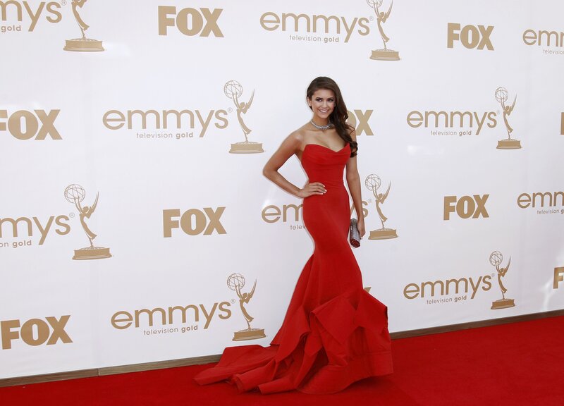 Woman in Red Gown — Formal, Photograph, Red Carpet, Backdrop