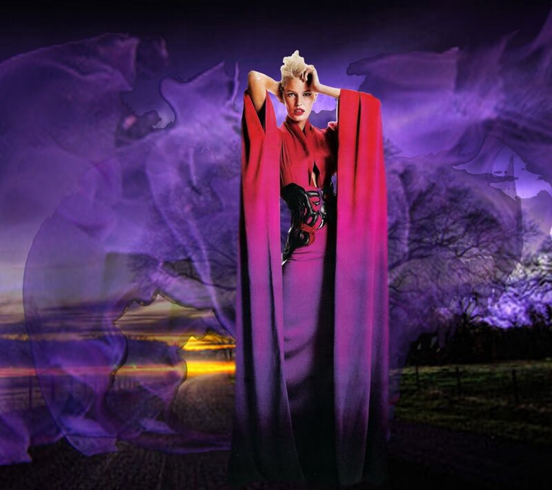 Woman in Red Gown — Purple