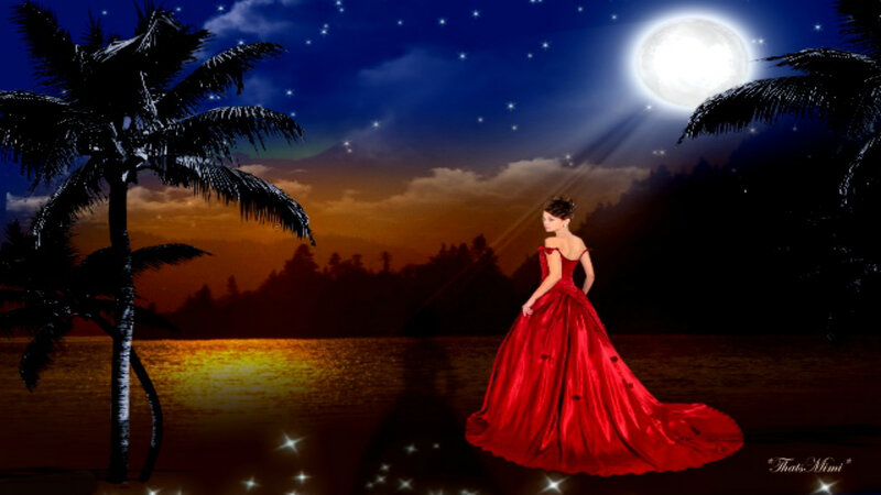 Woman in Red Gown — Serene