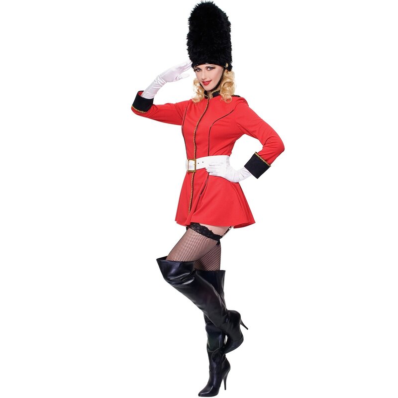 woman in red guard costume