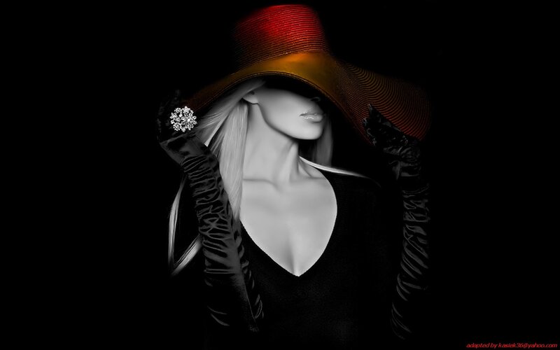 woman in red hat and gloves