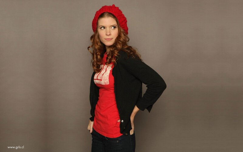 woman in red hat and sweater