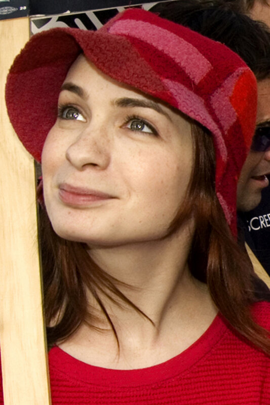 woman in red hat and sweater