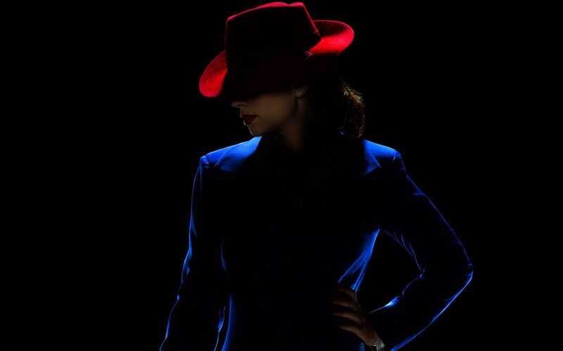 Woman in Red Hat — Black, Dramatic, Night