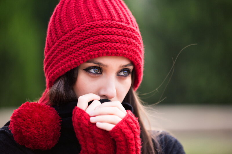 Woman in Red Hat — Cold