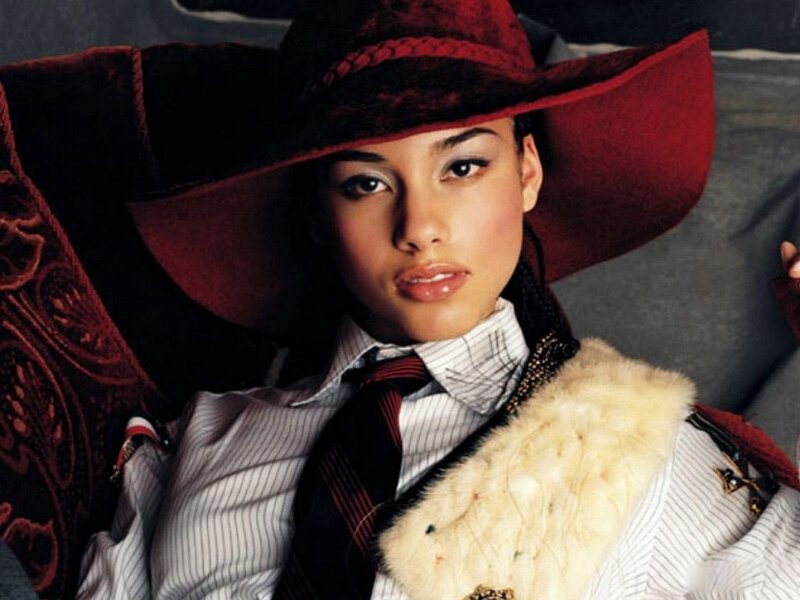 Woman in Red Hat — Dramatic, Photograph, Shirt