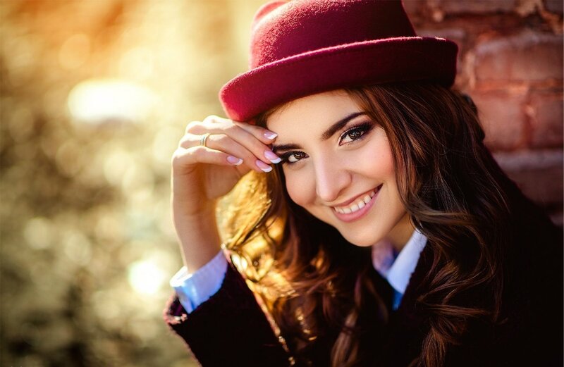 Woman in Red Hat — Warm