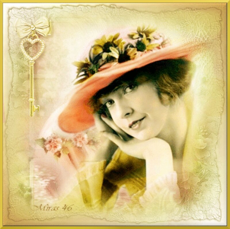 Woman in Red Hat — Yellow