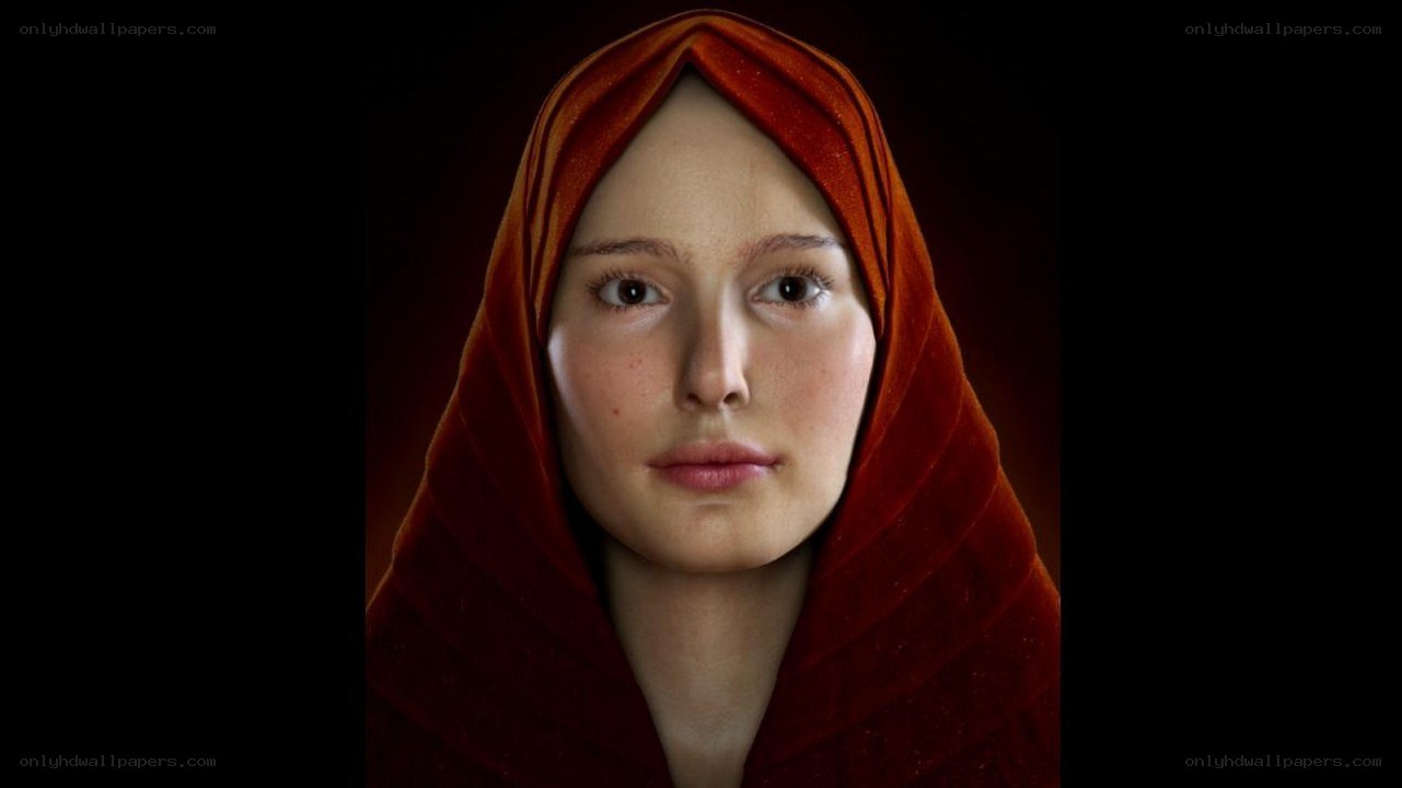 woman in red headscarf