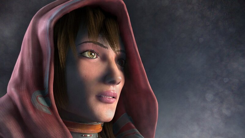 woman in red hood