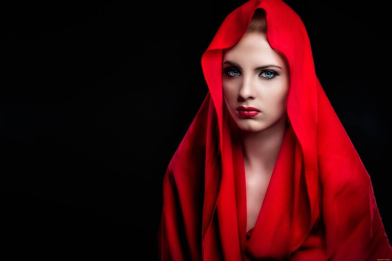 woman in red hood