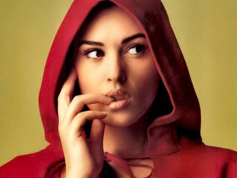 woman in red hood