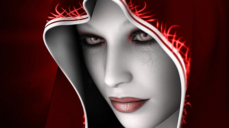 woman in red hood