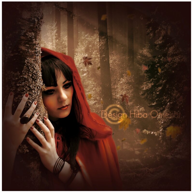 Woman in Red Hood — Dramatic, Autumn