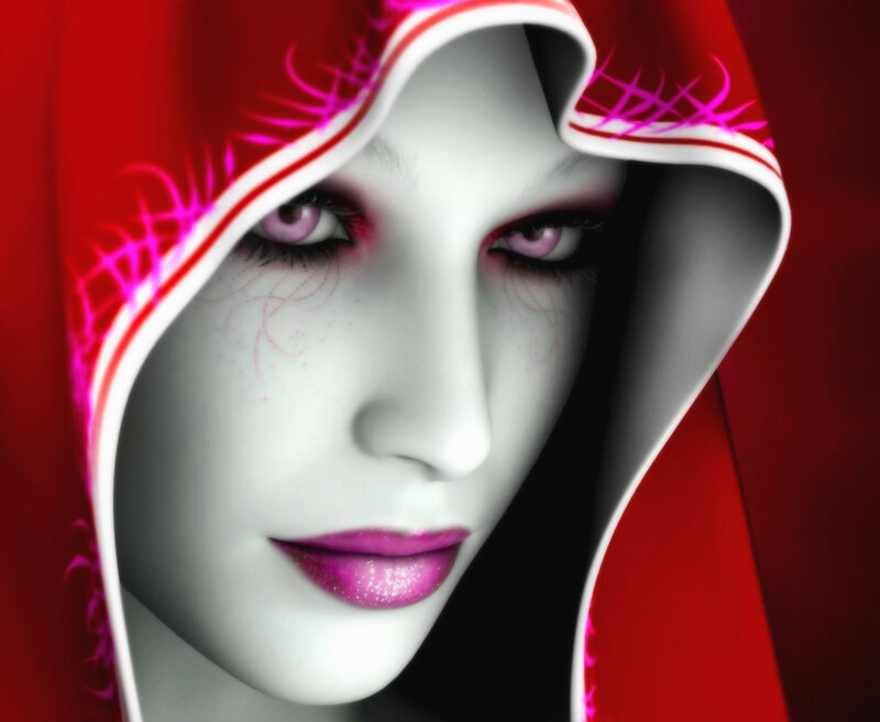 Woman in Red Hood — Dramatic, Digital Art