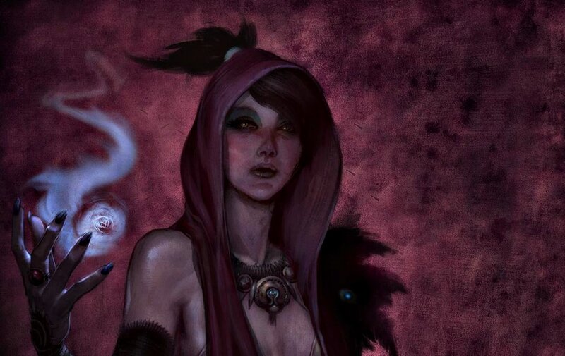 Woman in Red Hood — Dramatic, Mysterious, Digital Art