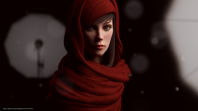 woman in red hood
