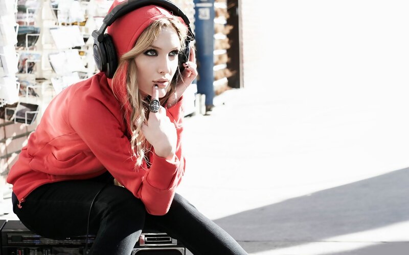 Woman in Red Hoodie — Confident