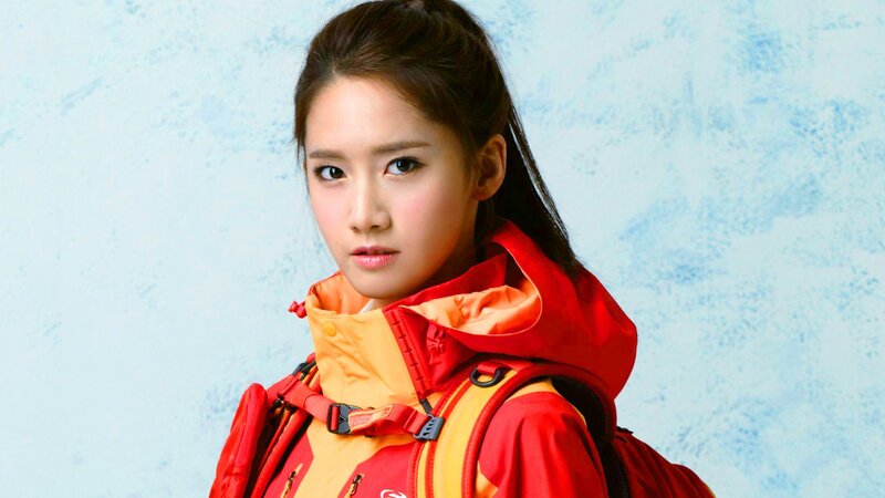 woman in red jacket