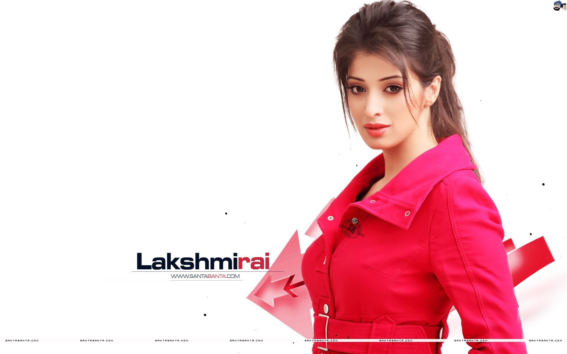 woman in red jacket