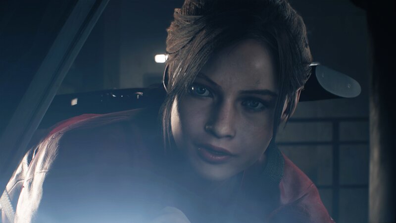 Woman in Red Jacket — Blue, Tense