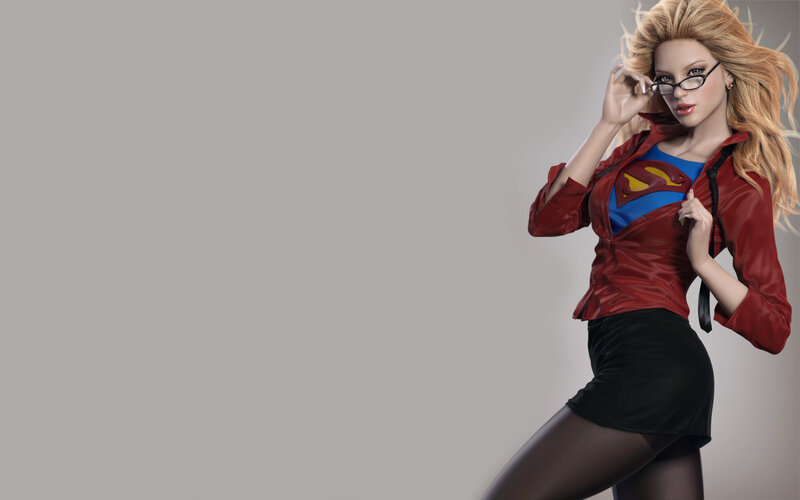 Woman in Red Jacket — Confident, Digital Art, Glasses