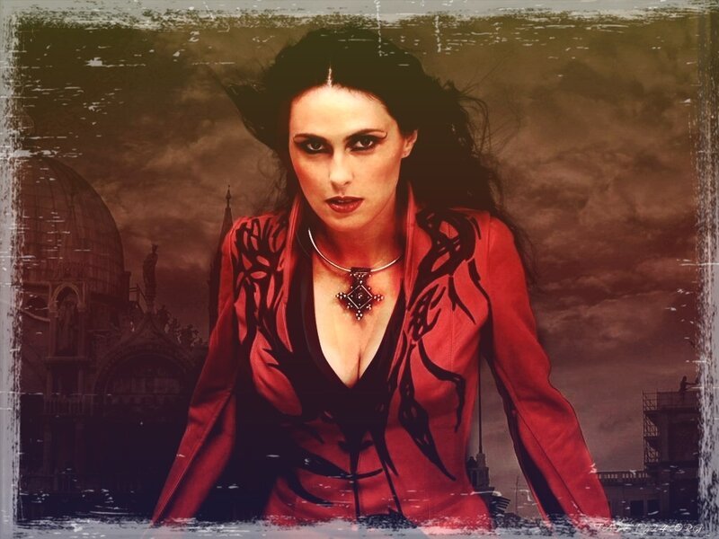 Woman in Red Jacket — Dramatic, Night, Photograph, Necklace