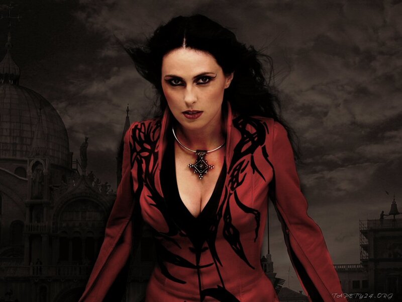 Woman in Red Jacket — Dramatic, Night, Photograph