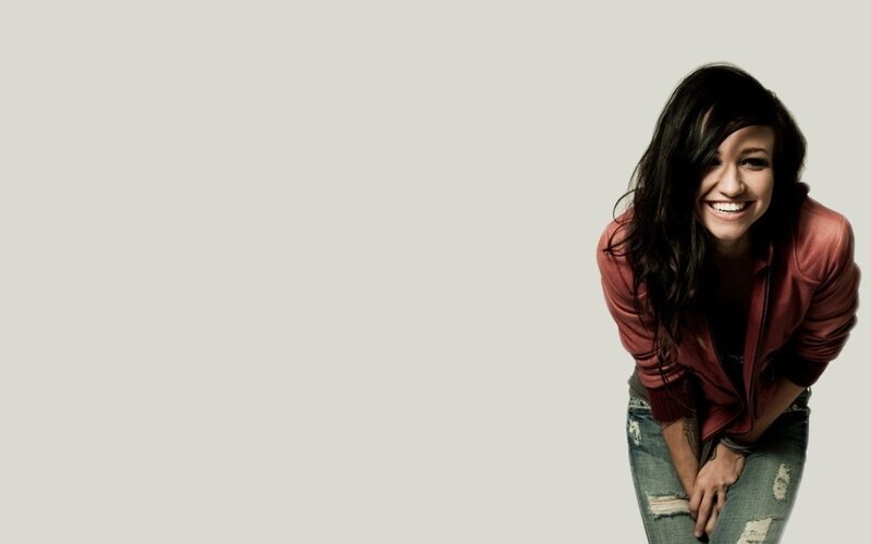 Woman in Red Jacket — Happy, Photograph, Jeans