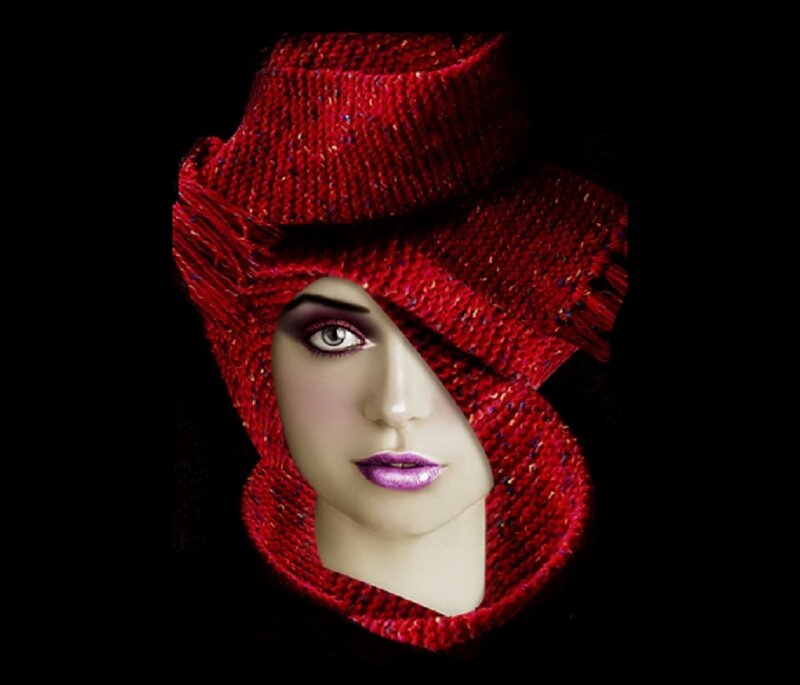 Woman in Red Knit Hat
