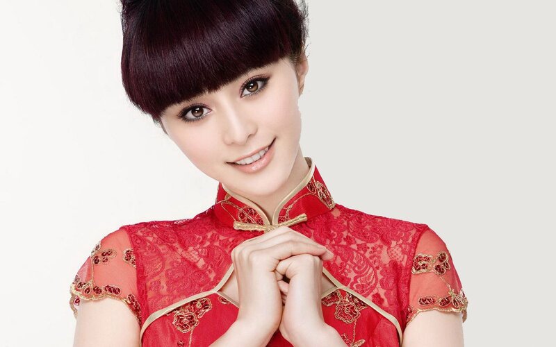 woman in red lace dress